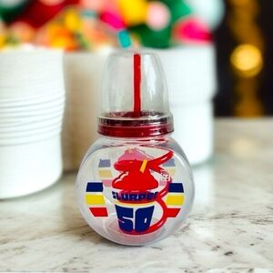 7 Eleven Celebrate 50Years of Slurpee Fish Bowl Cup Red Container w/Straw Bottle